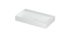 Ink United wastafel - porselein 1 kraangat incl. porseleinen click plug en verborgen overloop systeem - Glans Wit - 80x45x11cm - 0206171