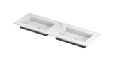 Ink Post Wastafel keramische slab envelop bak dubbel zonder kraangaten - Calacatta mat - 140x45x1cm - 0210100