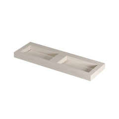 Ink Pitch meubelwastafel 140x45cm keramische slab - dubbel - zonder kraangaten - travertin mat