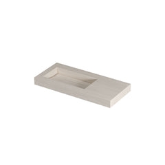 Ink Pitch meubelwastafel 100x45cm keramische slab - links - zonder kraangat - travertin mat