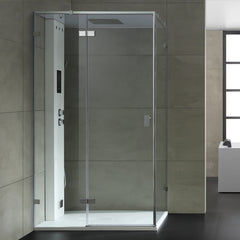 AWT Dampfdusche LD107F15 weiß matt 120x90 links