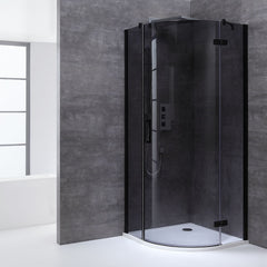 AWT Duschabtrennung LBR0906-B zwart 90x90 rechts