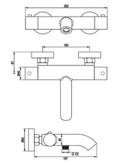 BRAUER Copper Edition opbouw baddouche met glijstang en staafhanddouche - Geborsteld koper PVD