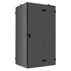 AWT Duschabtrennung LAS1200-B schwarz 120x90 rechts