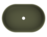 Arcqua Case waskom - 55x36cm - Ovaal - Cast marble Mat groen