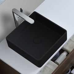 StoneArt Wastafel LC110 zwart 40x40cm mat