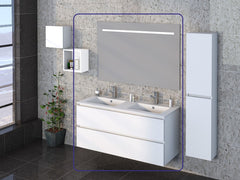 Sephia badmeubel compleet met LED spiegel 60 cm mat wit