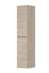 Ink Hoge kast Hoge kast universeel 2 deuren greeploos houten keerlijst en 4 glazen planchettes - Ivoor eiken - 350x370x169cm - 1257402