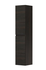 Ink Hoge kast universeel 2 deuren greeploos houten keerlijst en 4 glazen planchettes - Intens eiken - 35x37x169cm - 1257405