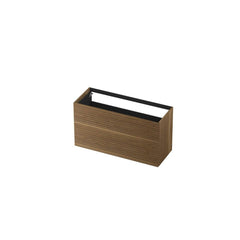 Ink base cabinet - push to open - 2 drawers - horizontal milling - Solid oak Aqua - 120x45cm - 1259230