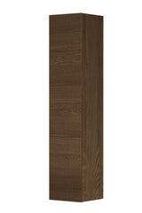 Ink Hoge kast Hoge kast 1 deur greeploos verticaal gefreesd massief eiken - Massief eiken chocolate - 36x37x169cm - 1259576