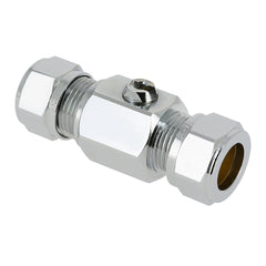 Kogelstopkraan recht Kiwa 12 mm knel x 12 mm knel verchroomd