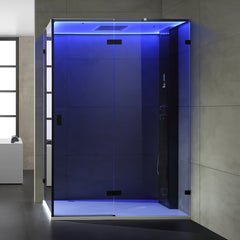 AWT Dampfdusche LD111F15 schwarz 150x90 rechts