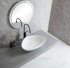 Elite waskom rond 58,5 x 39 x 14 cm keramiek glans wit