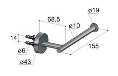 Hotbath Archie ARA04 toiletrolhouder RVS 316