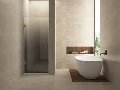 Less niche door left 900 x 2000 x 8 mm nano mirror smoke- to clear glass/brushed bronze copper