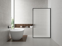 Square walk-in shower 900 x 2000 x 8 mm nano ribbed clear glass/matte black