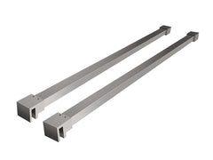 Slim Set of Stabiliser Bars 120 cm for Freestanding Walk-in Showers Brushed Steel