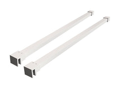 Slim set of 120 cm matt white stabilizing bars for walk-in showers