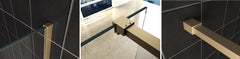 Slim profile set with 120 cm brushed brass stabilization bar
