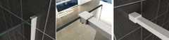 Slim profile set with 120 cm matt white stabilizing bar