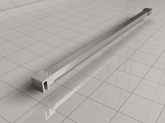 Slim Shower Support Bar 120 cm Brushed Steel