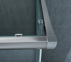 Eco hoekinstap cabine met 2 schuifdeuren 800 x 800 x 1900 x 5 mm helder glas/chroom