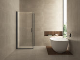 Salone cabine met 1 draaideur 1000 x 1000 x 2000 x 8 mm nano helder glas/mat zwart