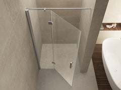 Vaz nisdeur met vast deel 1100 x 2000 x 8 mm nano helder glas/chroom