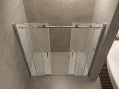 Slide nis schuifdeur dubbel 1800 x 2000 x 8 mm nano helder glas/chroom