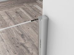 Eco zijwand met muurprofiel 400 x 2000 x 8 mm nano helder glas/chroom