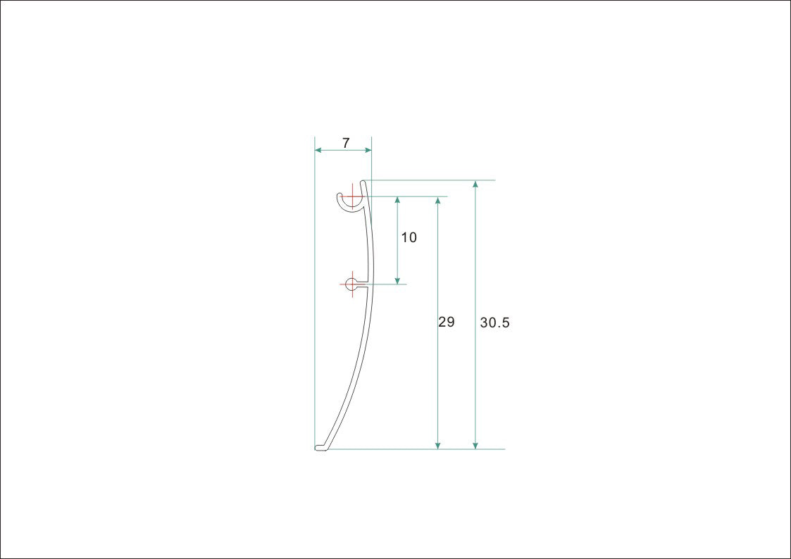 aluminium afdekstrip 200cm wandprofiel eco model