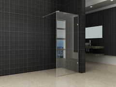 Glass coupling set for frameless walk-in shower, 2 pieces, brushed steel