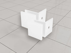 Glass connection set for frameless walk-in shower 2 pieces matt white