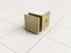 Glass clamping set for frameless walk-in shower, 2 pieces, brushed brass