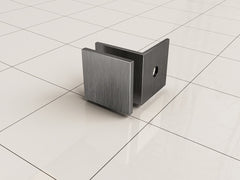 Frameless walk-in shower glass connector set 2 pieces gunmetal