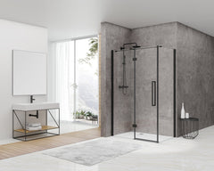 Van Rijn ST05350 douchecabine zij-instap 100x120cm mat zwart - ST05350100120ZW