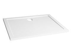 Rectangular shower tray 120 x 90 x 4 cm acrylic gloss white