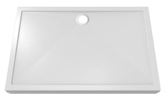 Rectangular shower tray 140 x 90 x 4 cm acrylic gloss white