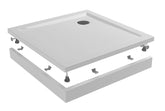 Voorzetpaneel met poten voor douchebak 90 x 90 x 4 cm glans wit