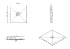 Stonea douchebak antislip composiet 1000 x 1000 x 30 mm inkortbaar beige