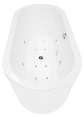 Libero vrijstaand whirlpool ligbad 170x80 cm acryl glans wit met waste chroom