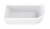 Zenn hoekbad links 180 x 80 cm acryl mat wit met waste mat wit