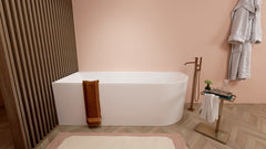 Zenn hoekbad links 170 x 75 cm acryl glans wit met waste glans wit