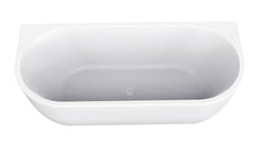 Liora half vrijstaand ligbad 180 x 80 cm acryl glans wit met waste glans wit
