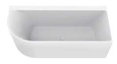 Zenn hoekbad rechts 180 x 80 cm acryl mat wit met waste mat wit