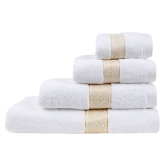 Luxe Handdoeken Set van 2 – 100% Katoen - 50x100 cm - Wit - Goud Geborduurd - Premium Badtextiel met OEKO-TEX Certificering (Copy)