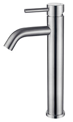 304 high basin mixer with cold start brushed stainless steel