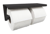 Brush double toilet roll holder matte black