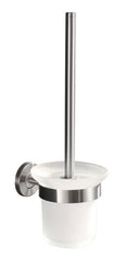304 toilet brush with holder frosted glass/stainless steel